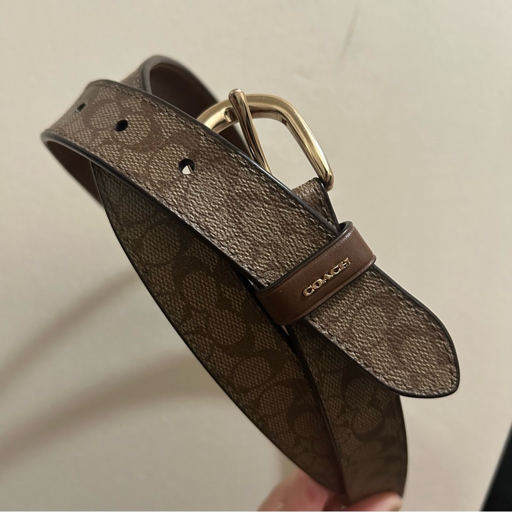 Coach Brown Signature Belt